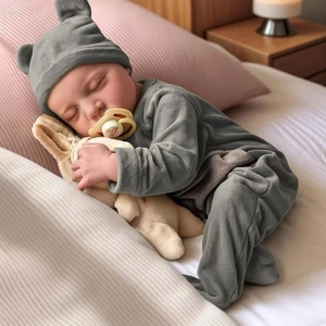 Lifelike Reborn Baby Dolls Silicone Full Body Boy - 17-Inch Soft Body Realistic - Picture 1 of 9