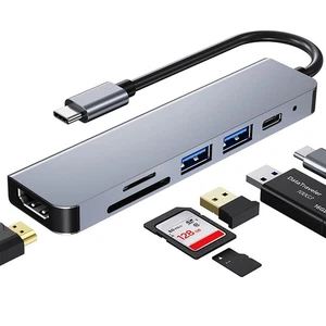 Hub Adattatore Multi Porta USB C per MacBook Pro 6 in 1 Con HDMI 4K Lettore Di - Foto 1 di 24