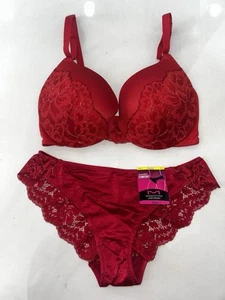 Maidenfirm Rosso/Oro Splendido Reggiseno Donna 34D & Nuovo con etichette NUOVO Panty Medium/6 Set - Foto 1 di 4