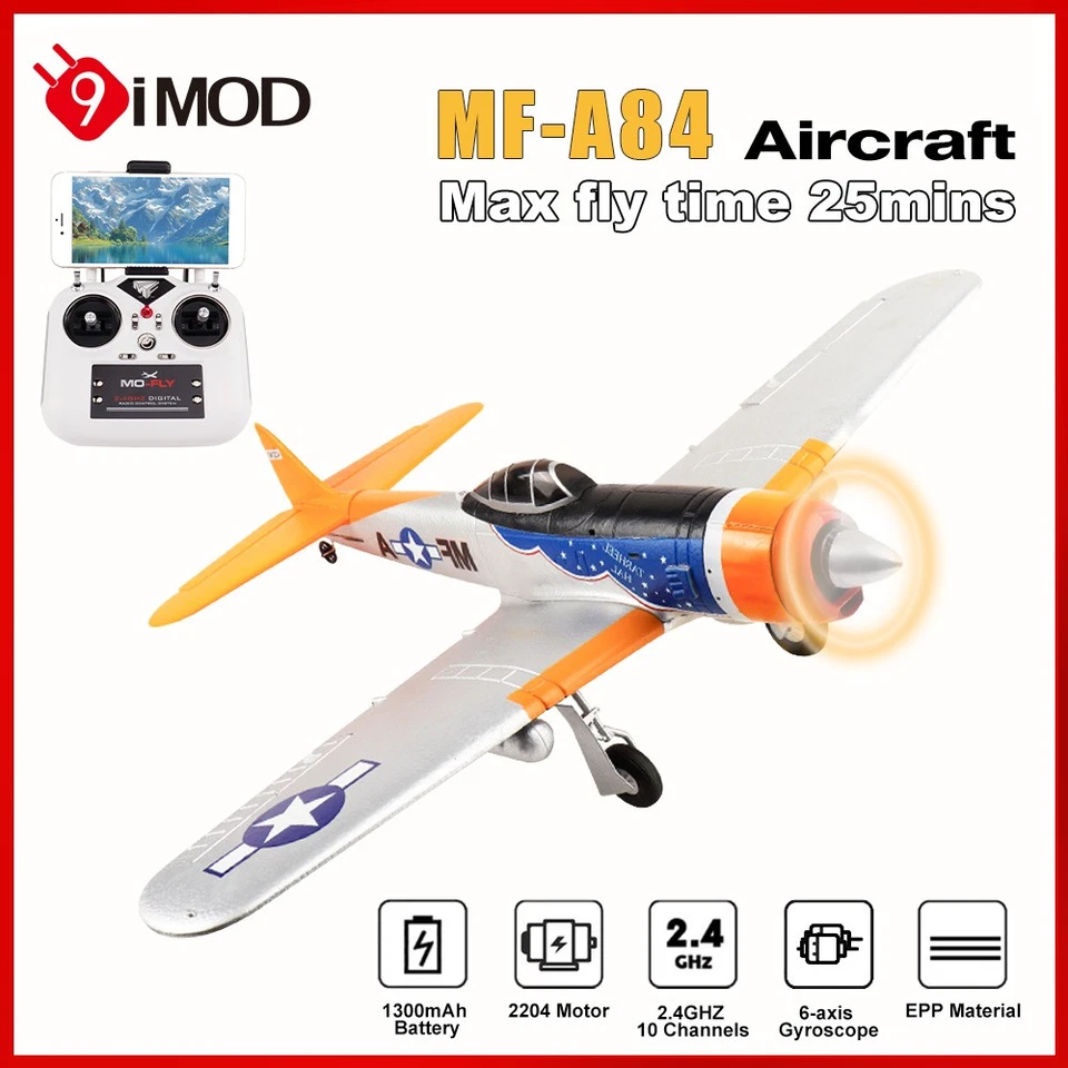 RC Flugzeug MF-A84 Starrflügel 10CH Ein-Tasten-Kunstflug EPP Brushless RC Plane - Bild 1 von 4