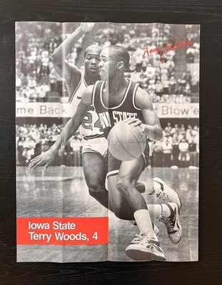 Iowa State Cyclones Vintage Terry Woods Basketball Poster/Program 1988 Rare - Image 1 of 4