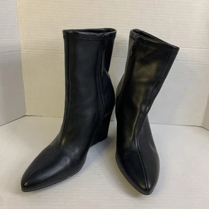 Women's,' a new Day ' Jocelyn Wedge Stretch Boots with Heels Size 8.5', Black - Picture 1 of 7