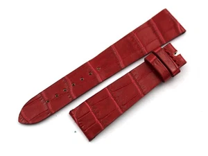 Straps Real Leather Print Crocodile Red Accessories Replacement Made Italy New - Picture 1 of 9