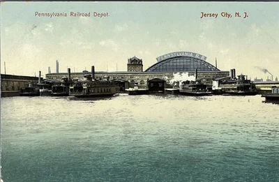 Pennsylvania Railroad Depot Jersey City NJ New Jersey Postcard 1908 Unposted - Image 1 of 4