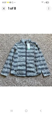 Jaqueta Aventura Sami Feminina M Preto Cinza Ombre Lã Forrada Zíper Completo Suéter - Imagem 1 de 4