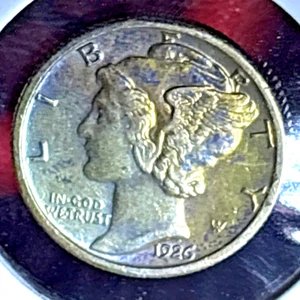 1926 P Mercury Dime fasce divise fior di conio non circolata 90% argento FDC tono FSB - Foto 1 di 2