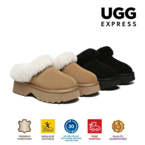 AUSTRALIAN SHEPHERD® UGG Slippers Sheepskin Wool Ankle Chunky Platform Murray - Picture 1 of 18