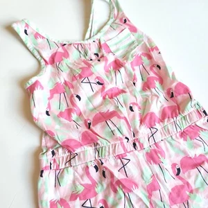 Gymboree Girls sz 8 "Fruit Punch" Pink Flamingo Romper Onepiece NWT - Picture 1 of 3