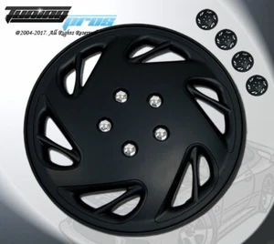 Matte Black Style 054 17 Inches Hubcap Wheel Cover Rim Skin Covers 17" Inch 4pcs - Picture 1 of 4