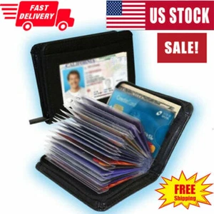 Billetera delgada con cerradura segura para hombres y mujeres RFID bloqueo de dinero soporte para tarjetas de crédito billeteras - Imagen 1 de 6