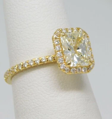 Brilliant Earth 18 kt Gold Halo Diamond GIA J / SI1 Engagement Ring Sz 4.5 B4138 - Image 1 of 4