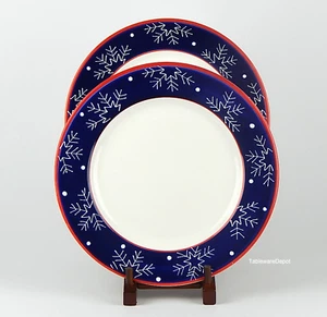 Zak Designs, SNOWMAN PORTRAITS, Set of 2 Dinner Plates, MINT & NEAR MINT! - Picture 1 of 3