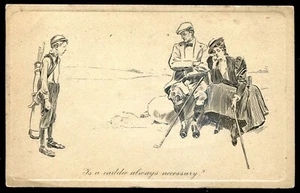 Britischer Humor Postkarte 1910er Sport Golf Spiel Caddie - Bild 1 von 2