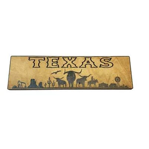 Texas Plaque with Landscape BLACK Sign 3x11 - Picture 1 of 4