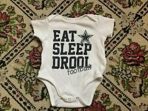 NFL Infant Dallas Cowboys“Eat Sleep Drool Football” Bodysuit Size 0-3mo