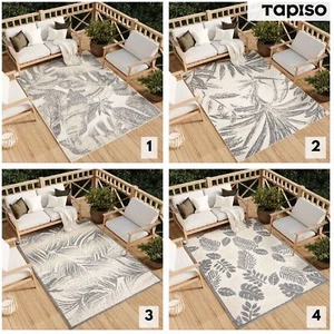 Alfombra interior exterior gris crema terraza balcón salón aspecto 3D moderno - Imagen 1 de 41