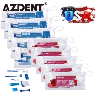  Kits de Ortodoncia Dental Dientes Limpieza Bucal Cuidado Cepillo Hilo Hilo de Cera Hilo Viaje  Foto 1 de 2
