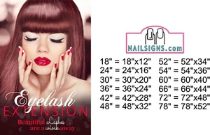 Salon 38 Window Decal Inside/Outside Adhesive Translucent Vinyl Eyelash Vertical - Picture 1 of 22