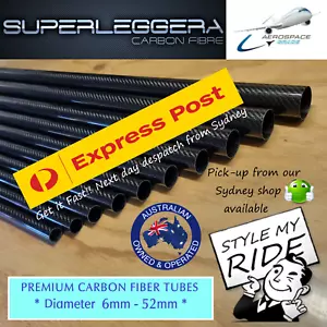 Carbon Fiber Tube Premium Aerospace Grade Next Day Despatch Express Shipping - Picture 1 of 8