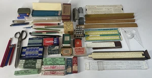 HUGE Lot Vintage Drafting Tools Supplies 75+ Items K&E Dietzgen Scripto Dixon - Picture 1 of 12