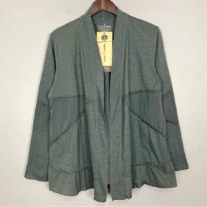 Neon Buddha Exposed Seam Cardigan Women’s Sz XL Petite Open Front Pieced Cotton - Picture 1 of 6