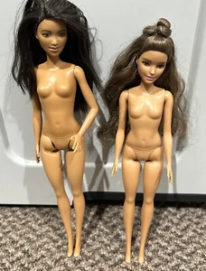 2 Bambole Barbie 2015 MATTEL NUDE. CAPELLI SCURI. 11" MJ 1185 - Foto 1 di 6