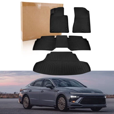4Pcs Floor Mats Cargo Liner for Hyundai Sonata 2020-2026/ Kia K5 2021-2026 FWD Foto 1 de 4