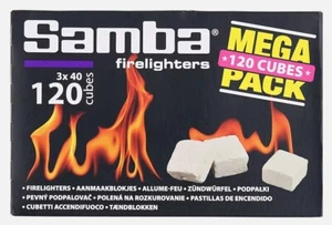 Samba Allume-Feu Zündwürfel pour Bois Ou Charbon Barbecue 120 Cube Mega Pack - Picture 1 of 1