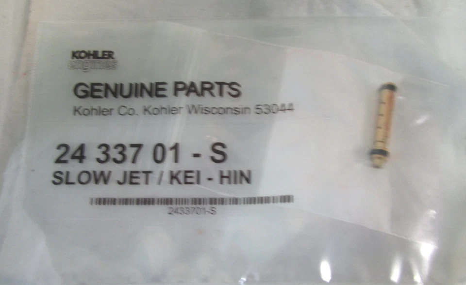 24 337 01-S Genuine Kei-Hin/Kohler Commmand V-Twin Slow Jet/24 153 02-S, New - Image 1 of 1