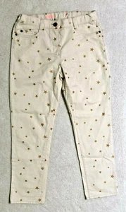 NEW ~ GIRLS Jeans Size 12 ☆ Gold Stars ☆ On Ivory Color Pants. - Picture 1 of 4