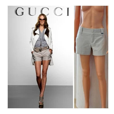 Gucci 2009 Runway Women Shorts 42 Grey Small Look Vintage Summer Chic Silver 4  - Image 1 of 4