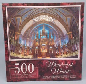 Sure-Lox Wonderful World Notre Dame Basilica 500 Pc Jigsaw Puzzle Church Quebec - Picture 1 of 4