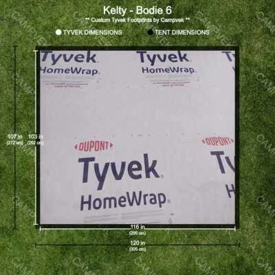 CAMPVEK - TYVEK Tyvek Footprint for the Kelty Bodie 6 Tent