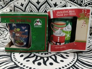 Vintage Christmas House Holiday Coffee, Tea Mugs/Cups Set Of 2 Snowman & Hot... - Picture 1 of 12