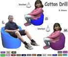 Cotton Drill Bean Bag Adult & Kids Size Bags Comes Filled with Beans.