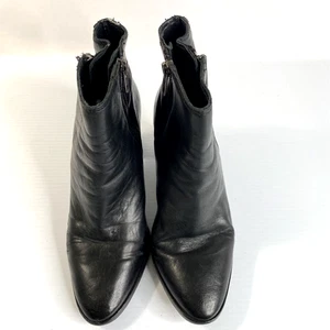 Ash Farah Leder Stiefeletten Damen 6 schwarz Blockabsatz Reißverschluss Booties – defekt - Bild 1 von 12