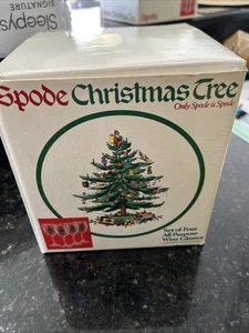 SPODE Christmas Tree Glass Wine Glasses Goblet Gold Rim Set of 4 Nice! See - Picture 1 of 5