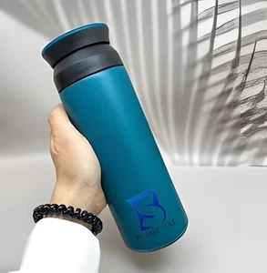 Water Bottle 500ml Leakproof Glass with Bamboo Lid & Stainless Steel - Picture 1 of 9