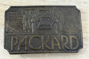 Brass Belt Buckle Packard Vtg 1974 Bergamot Brass Works Automotive Industry - Picture 1 of 9