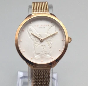 Ted Baker Watch Womens 30mm Mesh Strap French Bulldog Dial New Battery - Picture 1 of 15