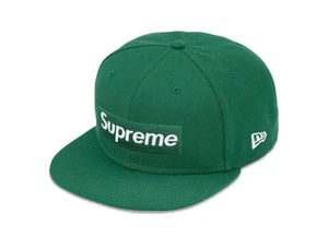 Brand New! Supreme F/W 22 Money Box Logo New Era (Green) Size 7 1/2 - Picture 1 of 8
