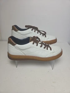 Zapatilla deportiva de vestir Di Bianco Imola de cuero blanco y tostado seco talla 10 - Imagen 1 de 5