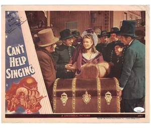DEANNA DURBIN JSA Autographed 11X14 Lobby Card FREE SHIPPING! JSA COA not PSA - Picture 1 of 3