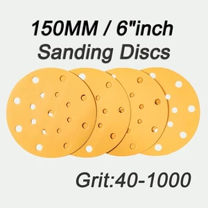 150MM / 6"inch - 17 Hole Wet & Dry velrc Sanding Discs - From 40 To 1000 Grit - Picture 1 of 11