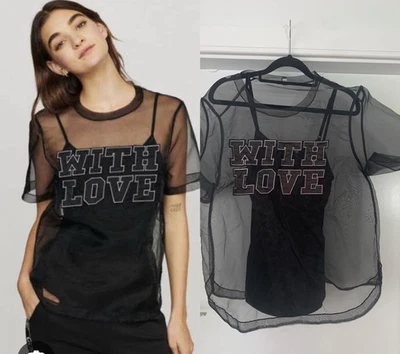 Maje Sheer holiday Black Top Size 3 / Large - Image 1 of 4