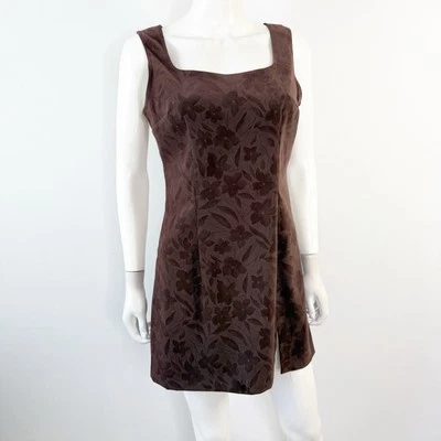 Vintage R Wear by Rampage Brown Floral Mini Dress Size 7 Sleeveless Y2K 90s - Image 1 of 4