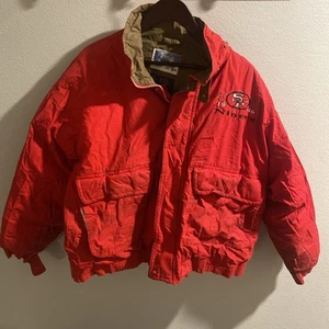 Vintage 80s San Francisco 49ers Chalk Line NFL Jacket Youth Kid XL Football - Bild 1 von 5