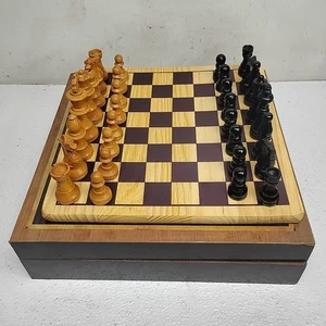 Medio juego de ajedrez Lardy vintage de madera 23/4" King BLANCO, con caja °°LEER°° - Imagen 1 de 18
