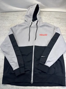 Nike Air Color Block Full Zip Fleece Hoodie Wolf Grey Black Sz XL (DJ0450-012) - Picture 1 of 15