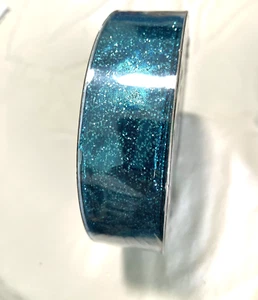 Ribbon Turquoise Glitter 1.5" wide 50 yards Whole Bolt NEW (J14D28) - Picture 1 of 4